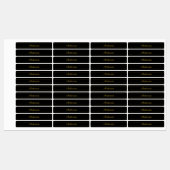 Eenvoudig aanpasbaar goud & zwart tekst ontwerp  labels (Vel)
