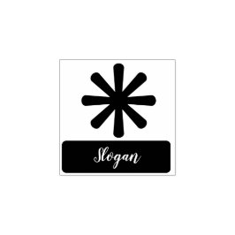 Eenvoudig aanpasbaar logo en slogan rubberstempel