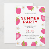 Eenvoudig Aardbei Zomerfeest Kaart (Voorkant / Achterkant)