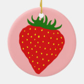 Eenvoudig aardbeien, aangepast versieren keramisch ornament (Achterkant)