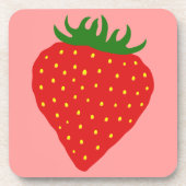 Eenvoudig aardbeienaangepaste onderzetters (Voorkant)