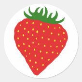 Eenvoudig aardbeienaangepaste stickers (Voorkant)