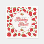 Eenvoudig aardbeienpatroon 1e verjaardag Berry Fir Servet (Voorkant)