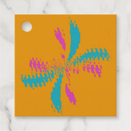 Eenvoudig Abstract berichtenpatroon met vlinder Bedankjes Labels