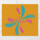 Eenvoudig Abstract berichtenpatroon met vlinder Bier Etiket (Enkel label)