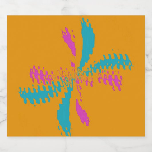 Eenvoudig Abstract berichtenpatroon met vlinder Bier Etiket (Enkel label)