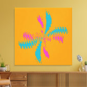 Eenvoudig Abstract berichtenpatroon met vlinder Canvas Afdruk (Insitu (Woonkamer))