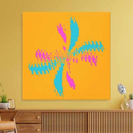 Eenvoudig Abstract berichtenpatroon met vlinder Canvas Afdruk (Insitu (Woonkamer))