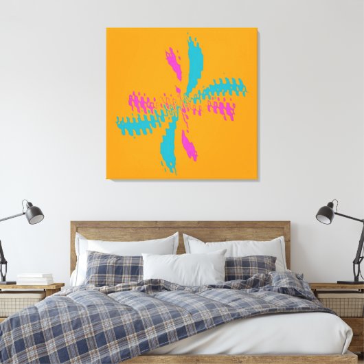 Eenvoudig Abstract berichtenpatroon met vlinder Canvas Afdruk (Insitu (Slaapkamer))