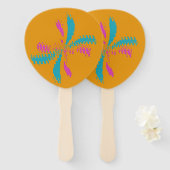 Eenvoudig Abstract berichtenpatroon met vlinder Handwaaier (Voorkant en achterkant)