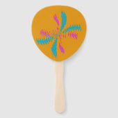 Eenvoudig Abstract berichtenpatroon met vlinder Handwaaier (Achterkant)