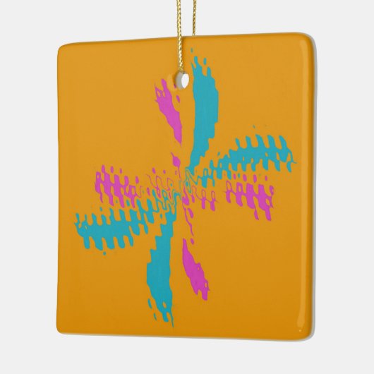 Eenvoudig Abstract berichtenpatroon met vlinder Keramisch Ornament (Links)