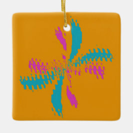 Eenvoudig Abstract berichtenpatroon met vlinder Keramisch Ornament