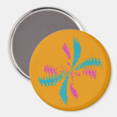 Eenvoudig Abstract berichtenpatroon met vlinder Magneet (Voorkant / Achterkant)