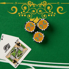 Eenvoudig Abstract berichtenpatroon met vlinder Poker Chips