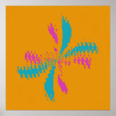 Eenvoudig Abstract berichtenpatroon met vlinder Poster (Voorkant)