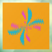 Eenvoudig Abstract berichtenpatroon met vlinder Raamsticker (Vel 3)