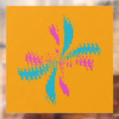 Eenvoudig Abstract berichtenpatroon met vlinder Raamsticker (Vel 2)