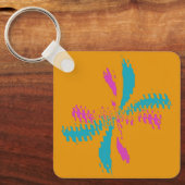 Eenvoudig Abstract berichtenpatroon met vlinder Sleutelhanger (Voorkant)