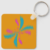 Eenvoudig Abstract berichtenpatroon met vlinder Sleutelhanger (Achterkant)