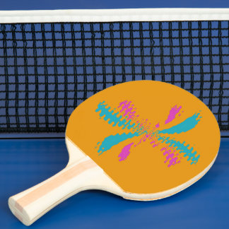 Eenvoudig Abstract berichtenpatroon met vlinder Tafeltennisbatje