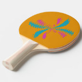 Eenvoudig Abstract berichtenpatroon met vlinder Tafeltennisbatje (Voorkant Gekanteld)