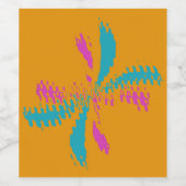 Eenvoudig Abstract berichtenpatroon met vlinder Wijn Etiket (Enkel label)