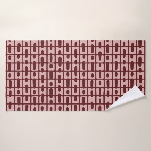 Eenvoudig Abstract bordeaux roze patroon Badhanddoek (Badhanddoek)