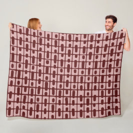 Eenvoudig Abstract bordeaux roze patroon Fleece Deken