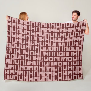 Eenvoudig Abstract bordeaux roze patroon Fleece Deken