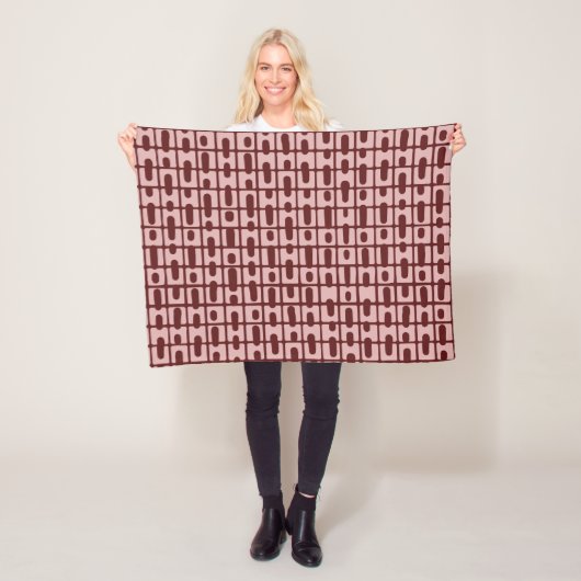 Eenvoudig Abstract bordeaux roze patroon Fleece Deken (In situ)