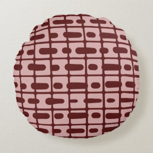 Eenvoudig Abstract bordeaux roze patroon Rond Kussen
