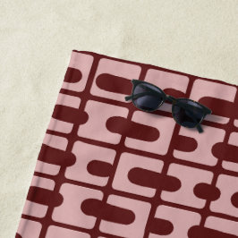 Eenvoudig Abstract bordeaux roze patroon Strandlaken