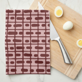 Eenvoudig Abstract bordeaux roze patroon Theedoek