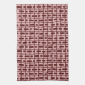 Eenvoudig Abstract bordeaux roze patroon Theedoek (Verticaal)
