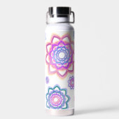 Eenvoudig Abstract, compact, roze, Lotus Colorful Waterfles (Achterkant)