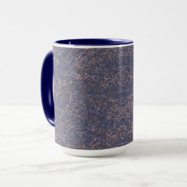 Eenvoudig Abstract Draad Art Blauw Patroon Mok