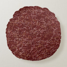 Eenvoudig Abstract Draad Art Rood Patroon Rond Kussen