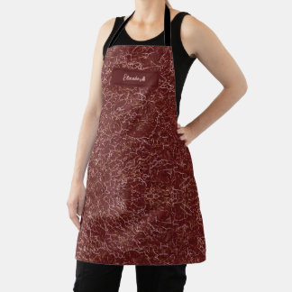 Eenvoudig Abstract Draad Art Rood Patroon Schort