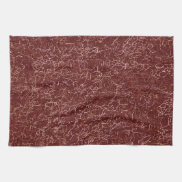 Eenvoudig Abstract Draad Art Rood Patroon Theedoek