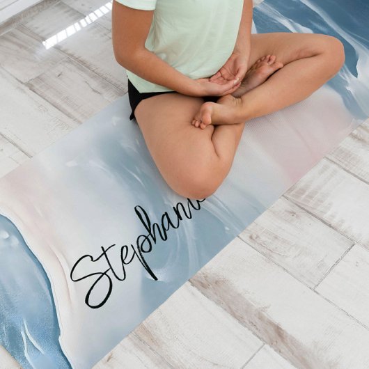 Eenvoudig Abstract marmer blauw en blush roze Yogamat