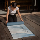 Eenvoudig Abstract marmer blauw en blush roze Yogamat