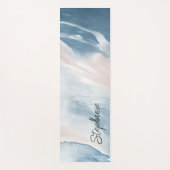 Eenvoudig Abstract marmer blauw en blush roze Yogamat (Voorkant)