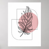 Eenvoudig Abstract minimal Boho stijl bladontwerp Poster (Voorkant)