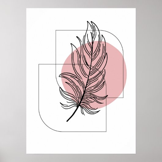 Eenvoudig Abstract minimal Boho stijl bladontwerp Poster (Voorkant)