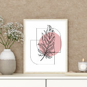 Eenvoudig Abstract minimal Boho stijl bladontwerp Poster