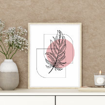 Eenvoudig Abstract minimal Boho stijl bladontwerp