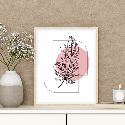 Eenvoudig Abstract minimal Boho stijl bladontwerp Poster