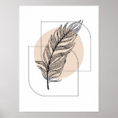 Eenvoudig Abstract minimal Boho stijl bladontwerp Poster (Voorkant)