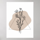 Eenvoudig Abstract Minimal Boho Style Floral Leaf Poster (Voorkant)